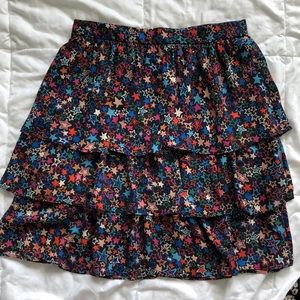 J Crew star print ruffle skirt